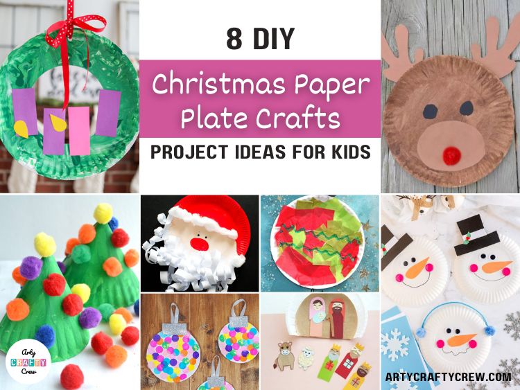 FB BLOG POSTER - 8 DIY Christmas Paper Plate Craft Project Ideas For Kids