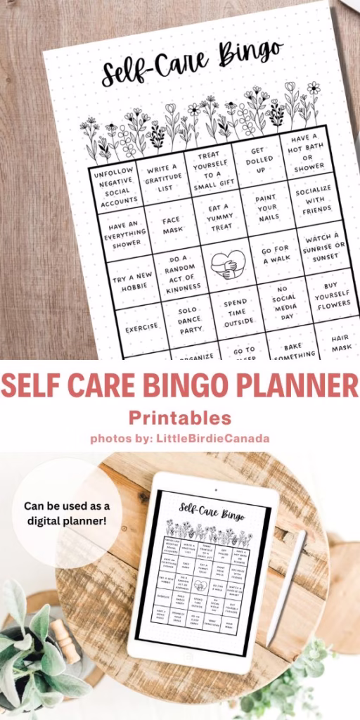 2. Self Care Bingo Planner