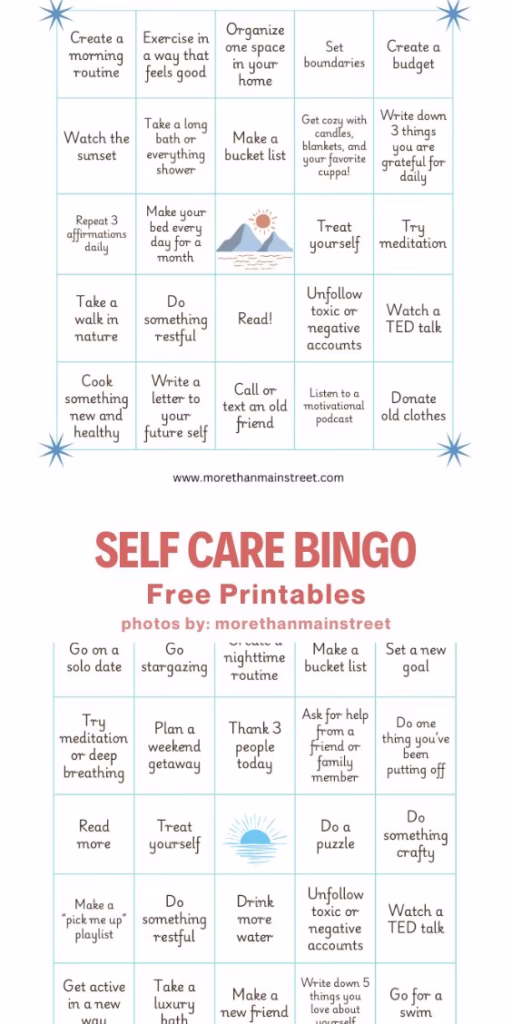 3. Self Care Bingo - Making Self Care Fun