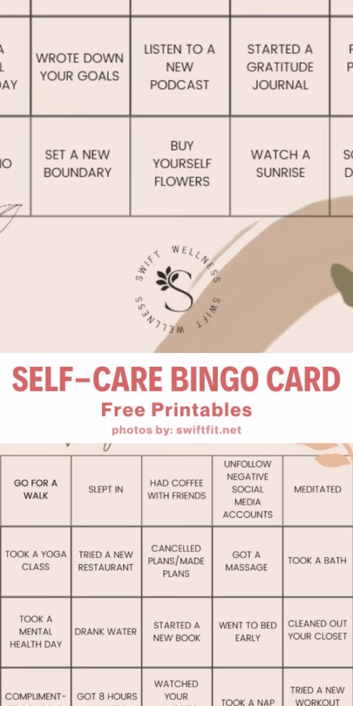 6. Self-Care Bingo Card