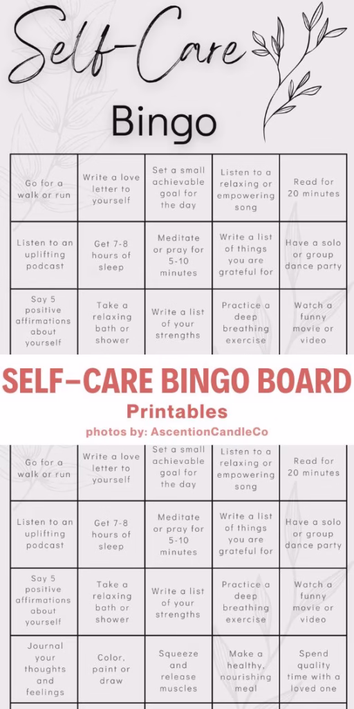 9. Self-Care Bingo Board