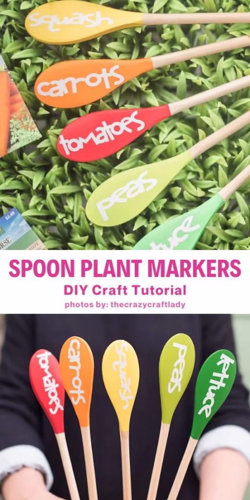 13. Wooden Spoon Plant Markers