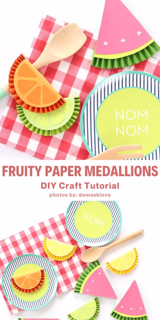 7. DIY Summer Fruity Paper Medallions