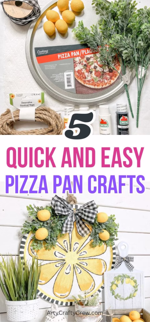 2. BLOG PIN 2 - 5 Quick And Easy Pizza Pan Crafts - The Knit Crew