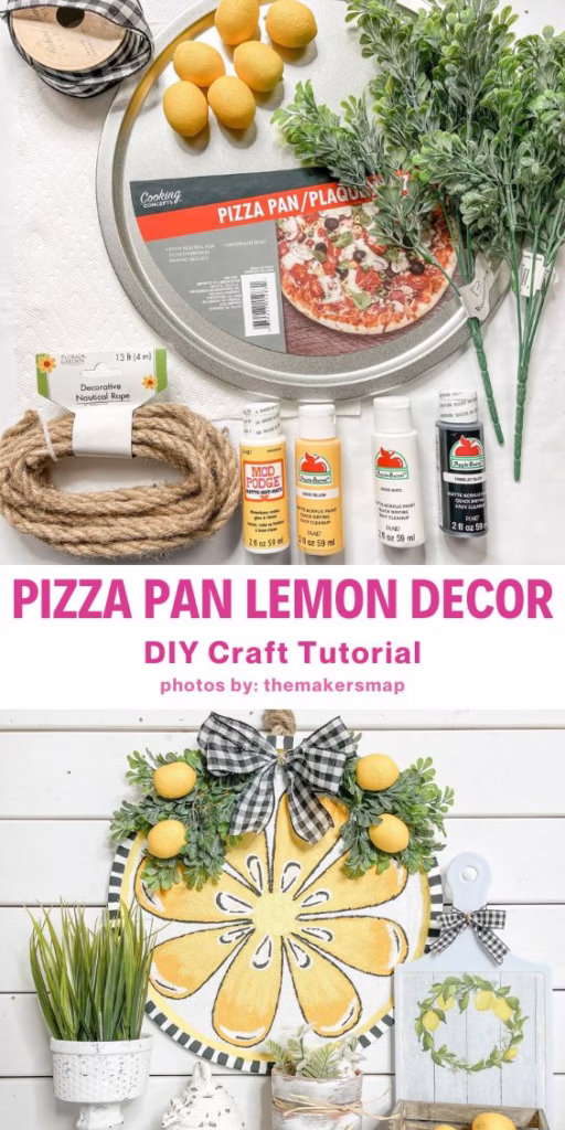 3. Pizza Pan Lemon Decor - Arty Crafty Crew
