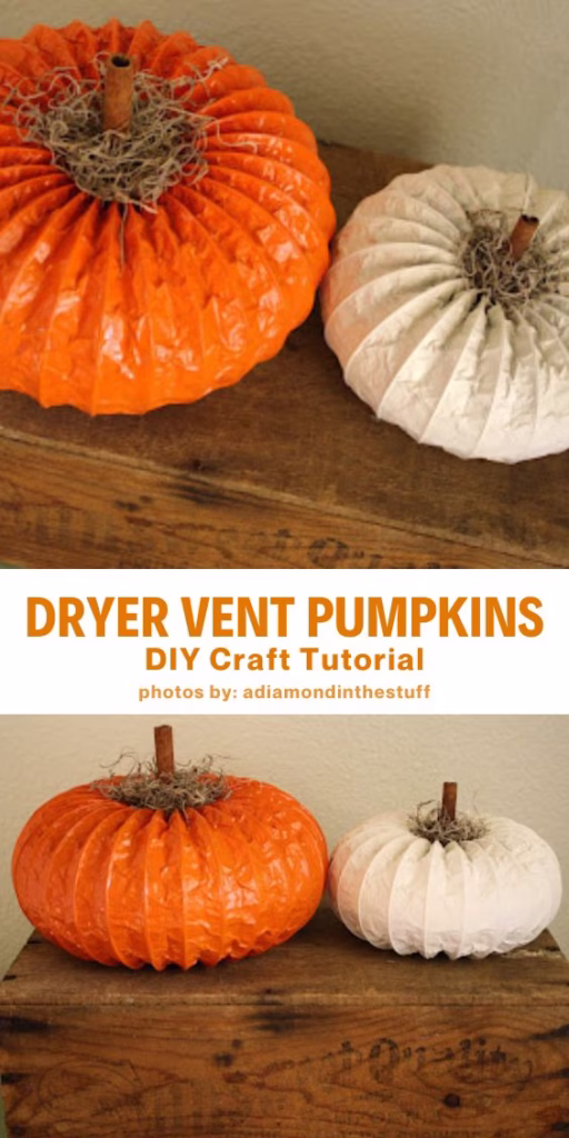 Dryer Vent Pumpkin - 10 DIY Front Yard Decor Ideas For Fall - Curated by Arty Crafty Crew