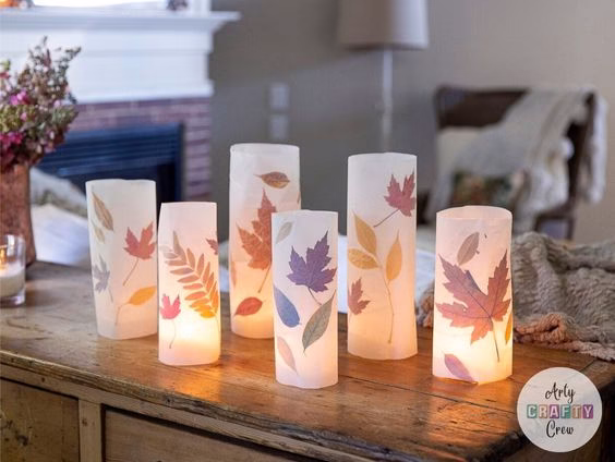 BLOG PHOTO 1 - DIY Fall Leaf Luminaries - Curated by ArtyCraftyCrew