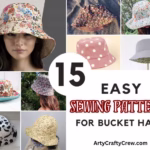FB Poster - 15 Easy Sewing Patterns For Bucket Hats - Curated By Arty Crafty Crew