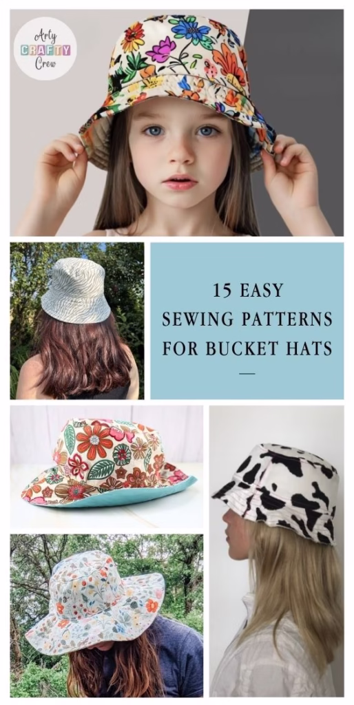 MAIN PIN 1 - 15 Easy Sewing Patterns For Bucket Hats - Arty Crafty Crew