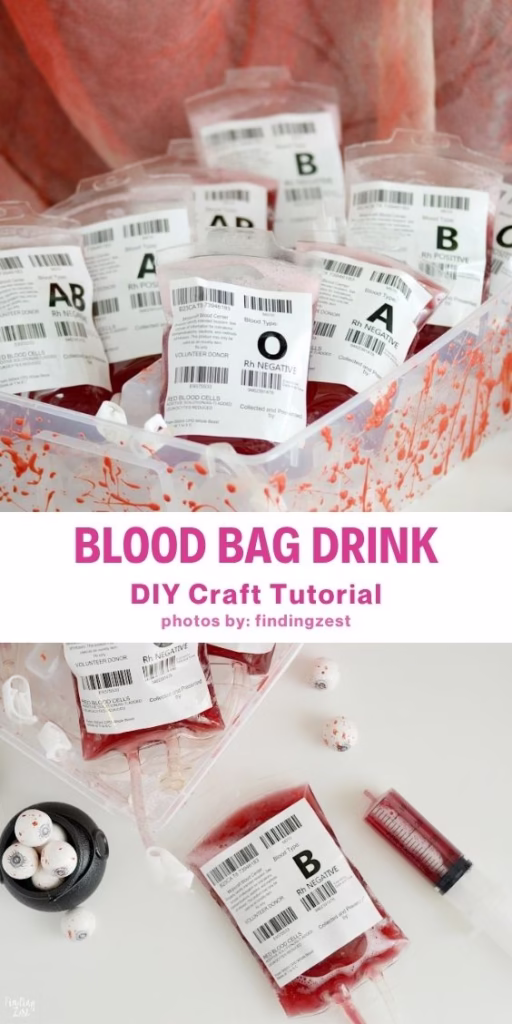 01 Non Alcoholic Blood Bag Drink - DIY Tutorial - Arty Crafty Crew