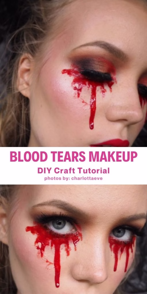 02 Blood Tears Makeup - DIY Tutorial - Arty Crafty Crew