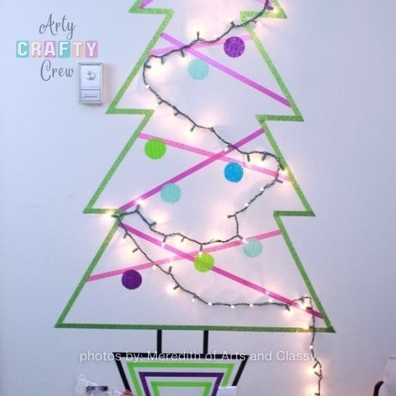 A DIY Washi Tape Christmas Tree for Small Spaces - Tutorials by Arty Crafty Crew