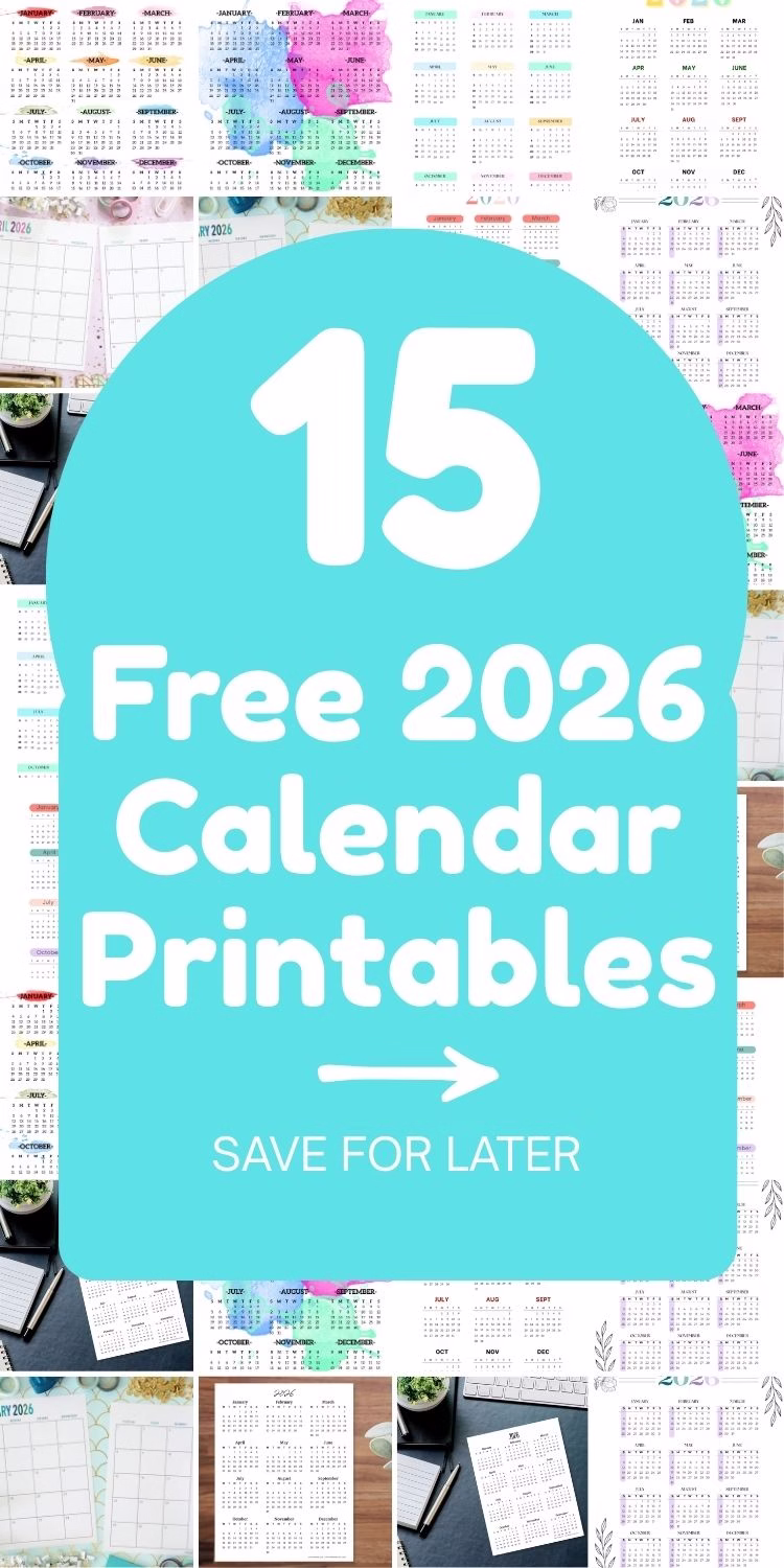 BLOG 1 - 15 Free Printable 2026 Calendars For Your Scrapbook - Arty Crafty Crew