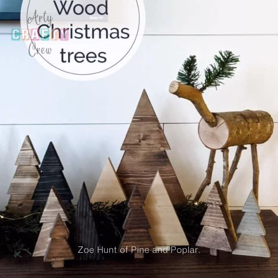 DIY Wood Christmas Trees - Tutorials by Arty Crafty Crew