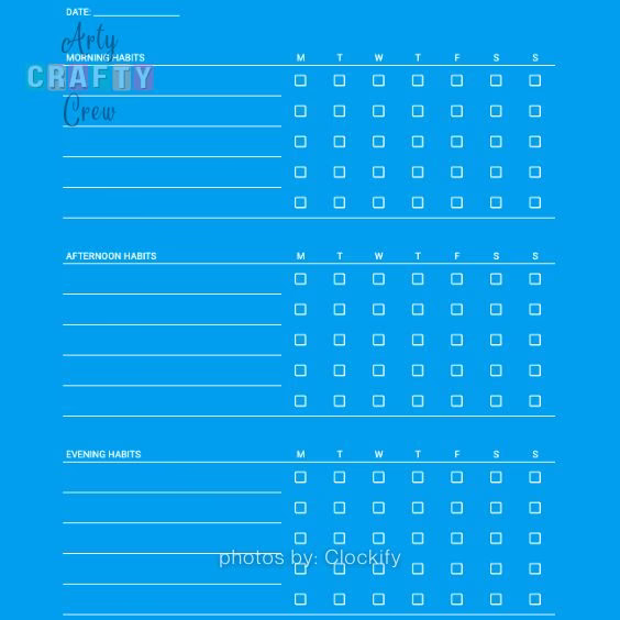Daily Habit Tracker - Tutorials by Arty Crafty Crew