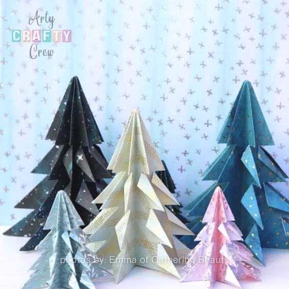 Easy Origami Christmas Trees - Tutorials by Arty Crafty Crew