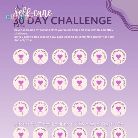 FREE Printable 30-Day Self-Care Challenge - Tutorials by Arty Crafty Crew