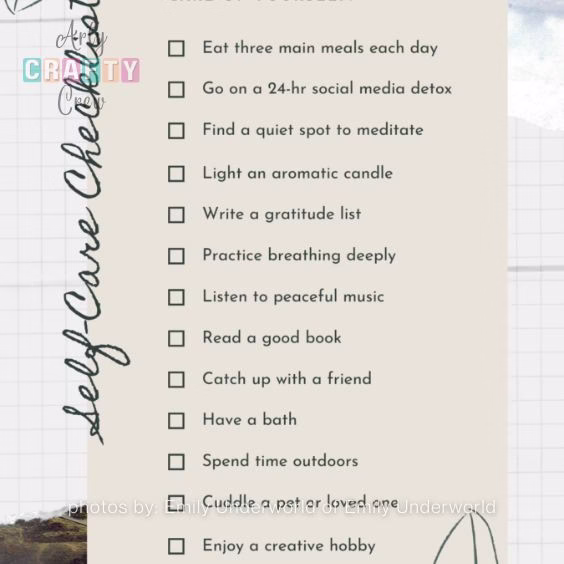 Free Printable Self Care Checklist - Tutorials by Arty Crafty Crew (2)