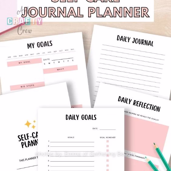 Free Printable Self Care Planner - Tutorials by Arty Crafty Crew