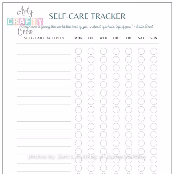 Self-Care Plan and Free Habit Tracker - Tutorials by Arty Crafty Crew