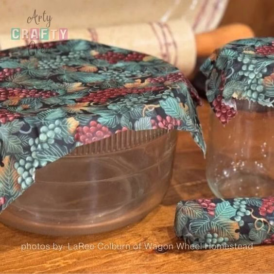 Beeswax Wraps, Jar Bonnets & Food Covers - 15 Easy Step-by-Step Homemade Beeswax Wrap Recipes - Tutorials by Arty Crafty Crew