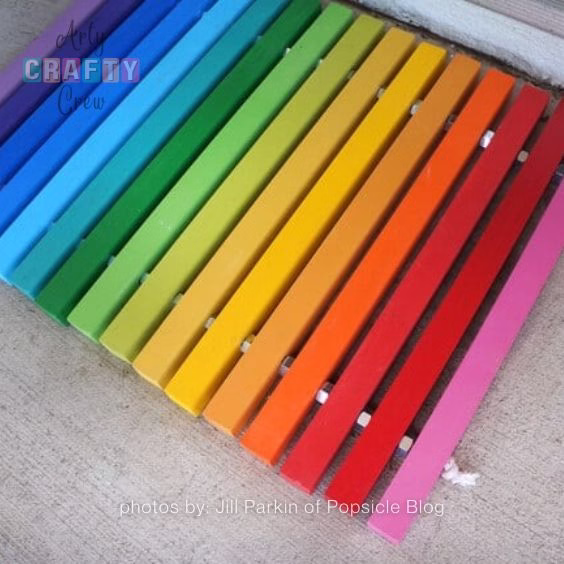 DIY Rainbow Doormat - 15 Dopamine Decor Ideas For Your Living Room - Arty Crafty Crew
