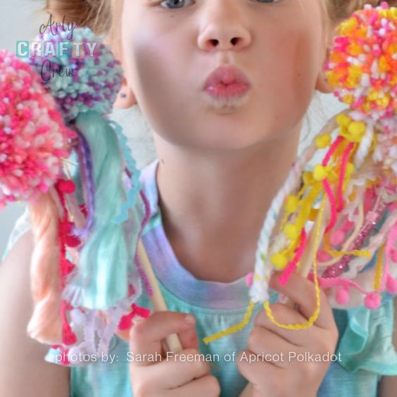 Magical Pom Pom Wands - 15 Dopamine Decor Ideas For Your Living Room - Arty Crafty Crew