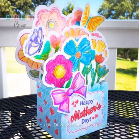 13. Mother's Day Pop-Up Coloring Card