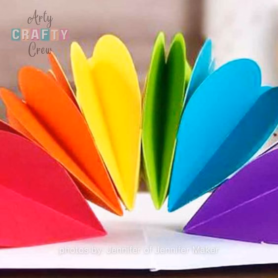 4. Make a Pop-Up Heart Rainbow Card