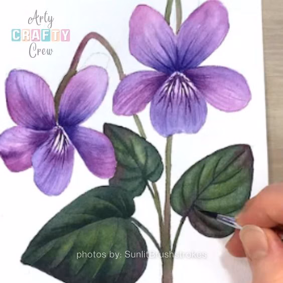 8. Violet Watercolor Practice Outline
